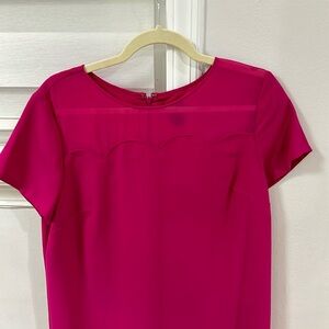 Ann Taylor- Women short sleeve Magenta shift dress- size 12